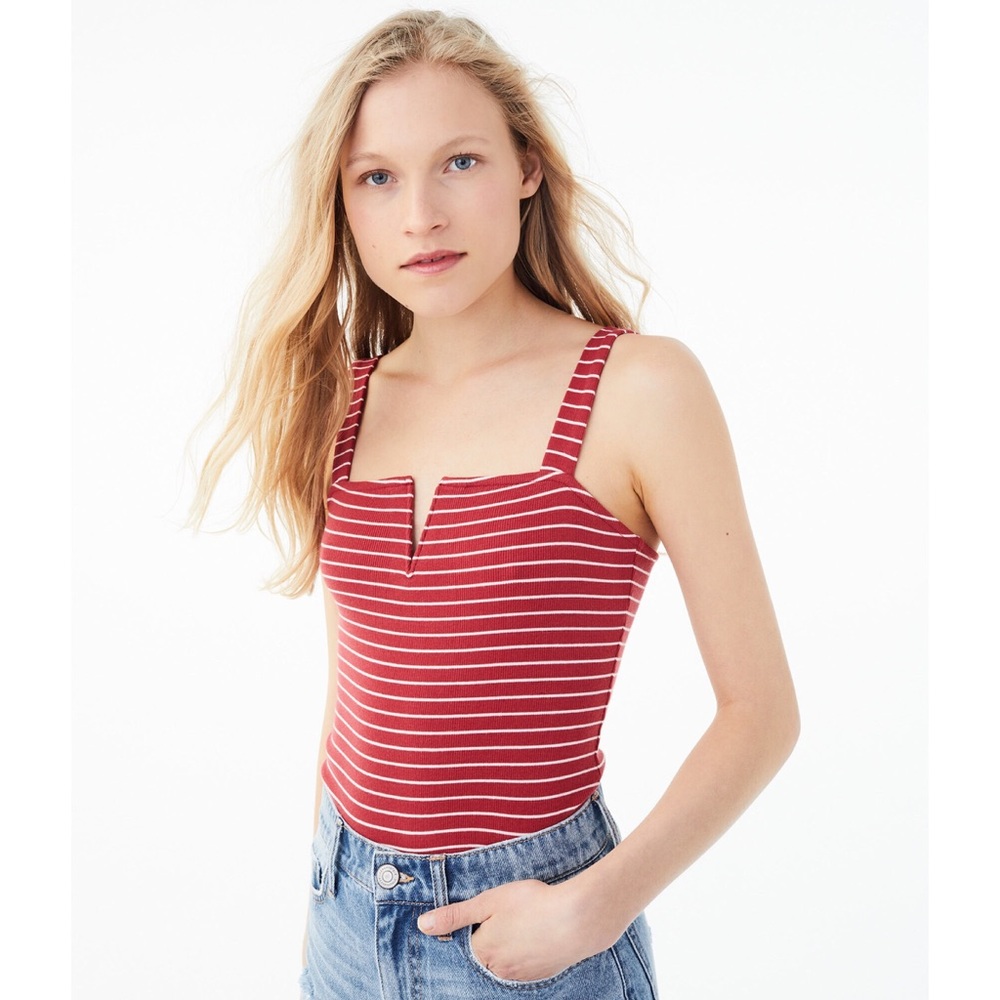Aeropostale Seriously Soft Square-Neck V-Wire Tank